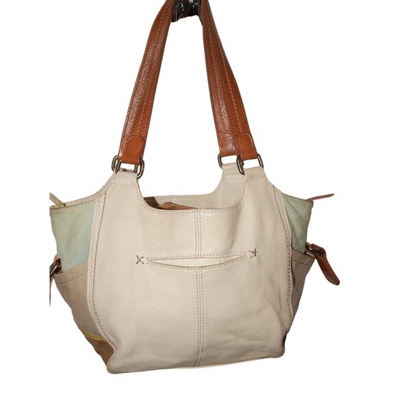 The Sak Leather Shoulder Handbag Color Block - Picture 9 of 12